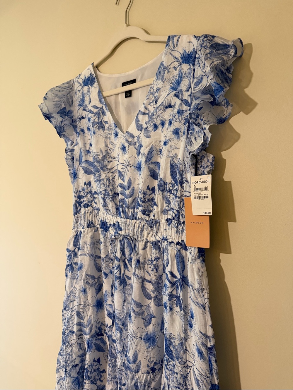 NWT Halogen Blue & White Floral Dress